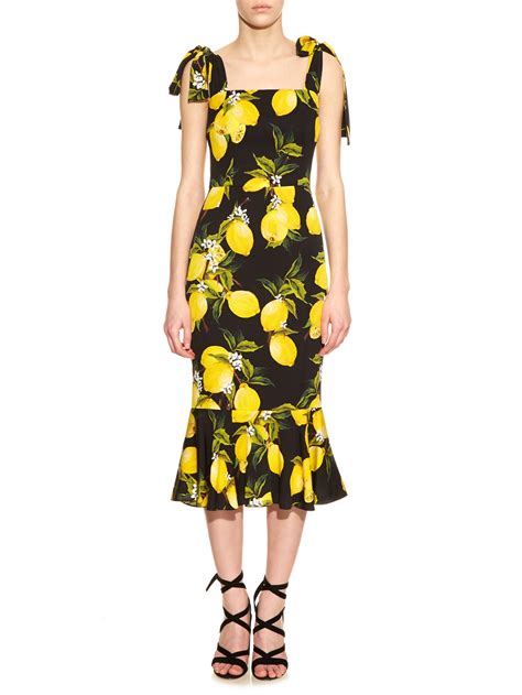 dolce gabbana black floral dress|dolce and gabbana lemon dress.